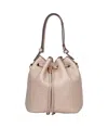 Tory Burch Monogram Leather Bucket Bag Clay Color In Brown