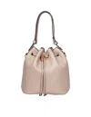 Tory Burch Monogram Leather Bucket Bag Clay Color In Pink