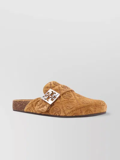 TORY BURCH MONOGRAM MELLOW JACQUARD SUEDE MULE