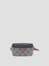 Tory Burch Monogram Mini Vanity Case In Gray