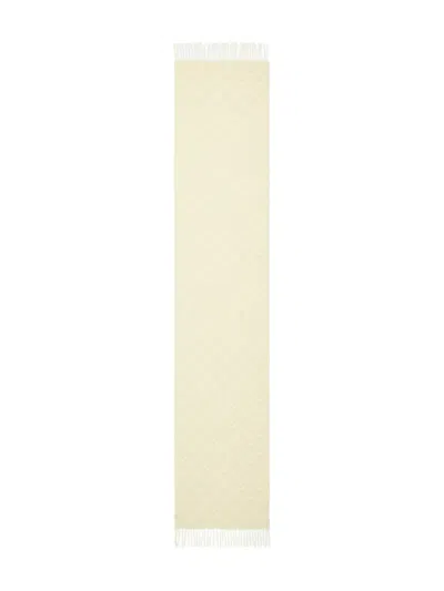 TORY BURCH MONOGRAM-PATTERN FRINGED SCARF