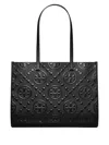 Tory Burch Monogram-pattern Tote Bag In Black