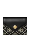 Tory Burch Monogram-pattern Wallet In Black