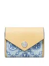 Tory Burch Monogram-pattern Wallet In Blue
