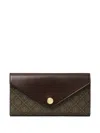 Tory Burch Monogram-pattern Wallet In Brown