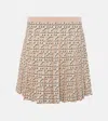 Tory Burch T Monogram Pleated Viscose Skirt In Multicoloured