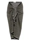 Tory Burch Printed Silk Sarong In Black