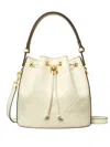 Tory Burch T Monogram Leather Mini Bucket Bag In Neutrals