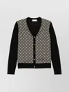Tory Burch Monogram Print Silk And Wool Cardigan