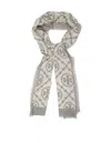 TORY BURCH MONOGRAM SCARF COLOR GRAY