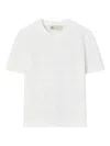 Tory Burch T Monogram Jacquard Viscose Blend T-shirt In White