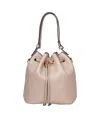 Tory Burch Monogram Leather Bucket Bag Clay Color In Pink