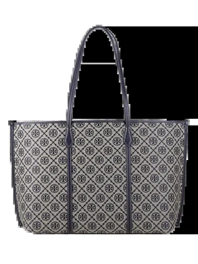 Tory Burch Monogram Tote Handbag In Blue