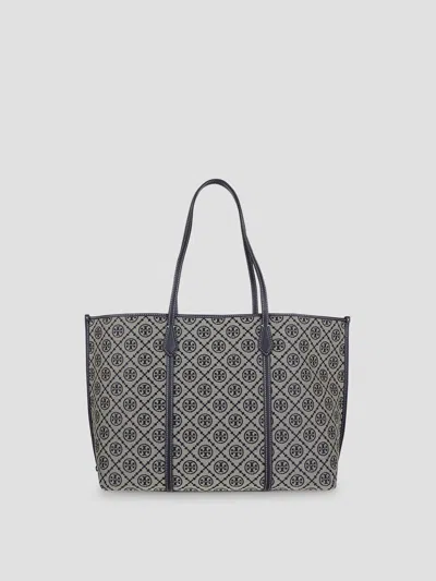 Tory Burch Monogram Tote Handbag In Tory Navy
