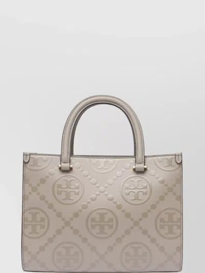 Tory Burch Monogrammed Tote Bag Structured Shape