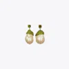 Tory Burch Moondance Crystal And Pearl Drop Earrings In Multi