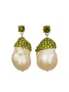 Tory Burch Moondance Crystal And Pearl Drop Earrings In Multi
