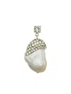 Tory Burch Moondance Crystal And Pearl Drop Earrings In White