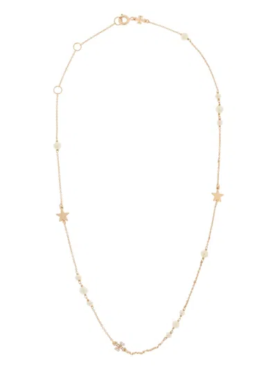 Tory Burch Moondance Faux-pearl Necklace In Gold