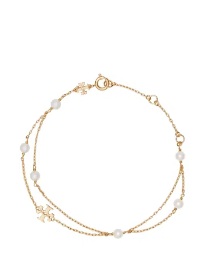 Tory Burch Moondance Layered Pearl Bracelet In Gold