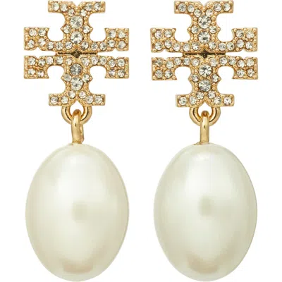 Tory Burch Kira Pave Pearl Drop Earrings In Multi