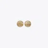 Tory Burch Moondance Pearl And Pavé Stud Earrings In Pink