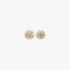 Tory Burch Moondance Pearl And Pavé Stud Earrings In White