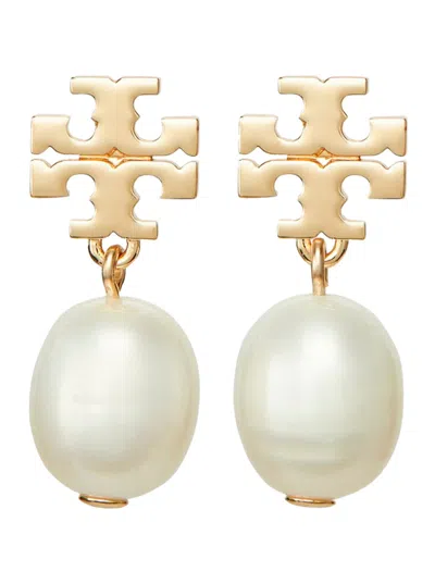 Tory Burch Moondance Pearl Drop Earrings In Metallic