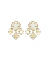 Tory Burch Mother Of Pearl Clover Cluster Drop Earrings In Gold Tone In Gold