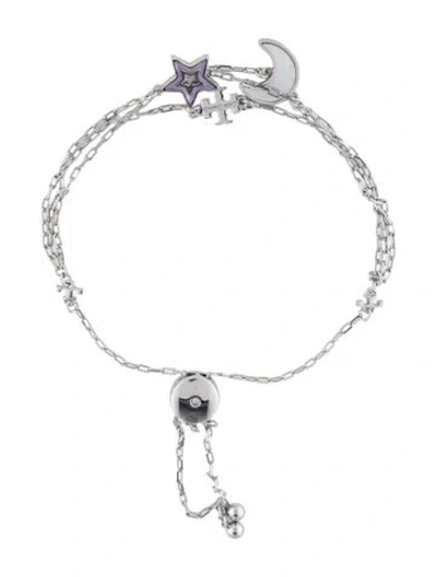 Pre-owned Tory Burch Mother Of Pearl Link Station Bracelet, 8.5" In Multi