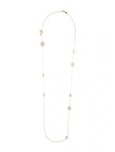 Pre-owned Tory Burch Mother Of Pearl Long Station Necklace, 40" In Multicolor