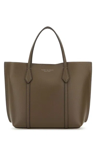 Tory Burch Mud Leather Handbag In Brown