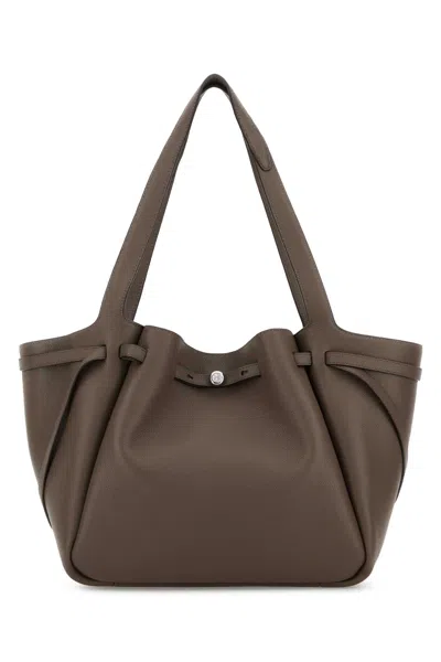 Tory Burch Mud Leather Romy Shopping Bag