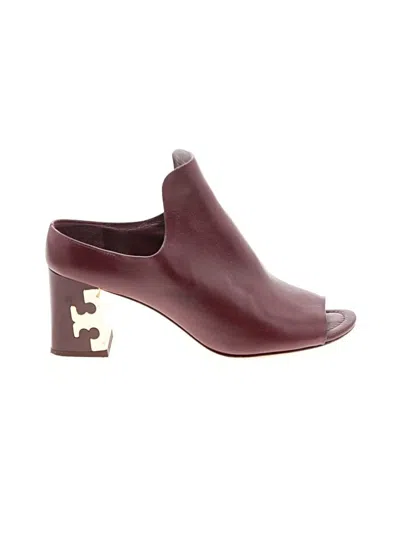 Pre-owned Tory Burch Mule/clog In Burgundy