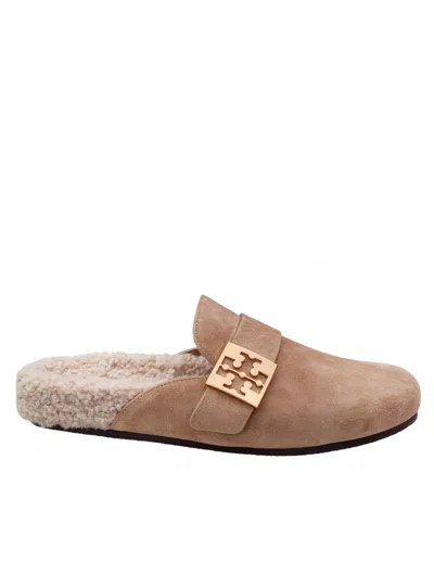 TORY BURCH TORY BURCH MULES MELLOW IN SHEARLING COLOR TAUPE