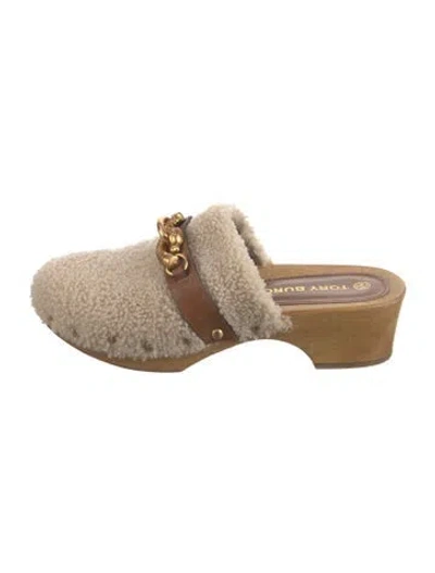 Pre-owned Tory Burch Mules In Neutrals