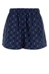 Tory Burch Printed Camp Beach Shorts In Blue