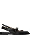 Tory Burch Multi-buckle Ballerina Shoes In Black