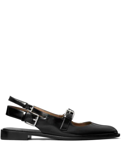 Tory Burch Multi-buckle Ballerina Shoes In Black