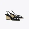 Tory Burch Multi-strap Espadrille Wedge In Black