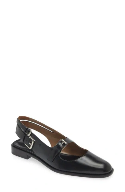 Tory Burch Multibuckle Slingback Flat In Perfect Black