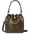 Tory Burch T Monogram Coated Canvas Bucket Bag In Black