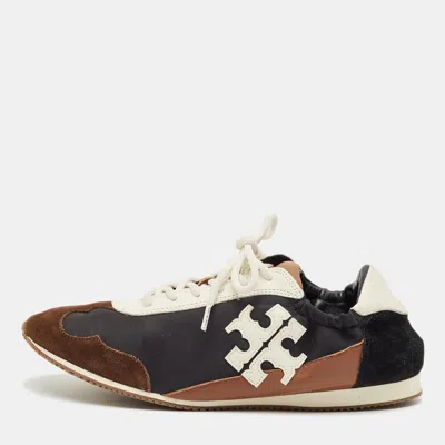 Pre-owned Tory Burch Multicolor Leather And Nylon Tory Sneakers Size 39.5