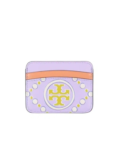Tory Burch Multi-color Leather Card Case In Pink