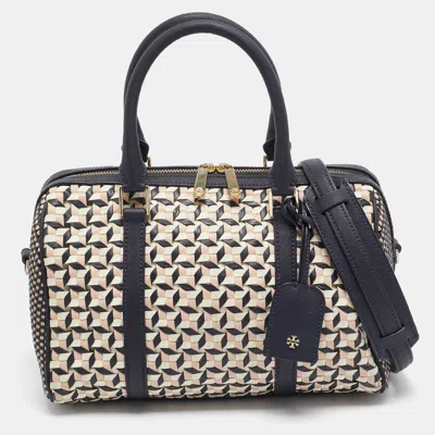 Pre-owned Tory Burch Multicolor Woven Leather Doreen Satchel