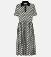 Tory Burch Abstract-pattern Print Midi Dress In White