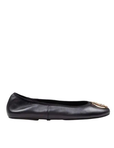 Tory Burch Nappa Leather Ballerina Flats In Black