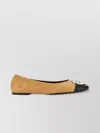 Tory Burch Claire Cap Toe Ballet Flat In Brown