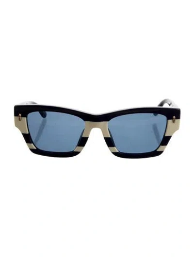 Pre-owned Tory Burch Narrow Tinted Sunglasses In Blue