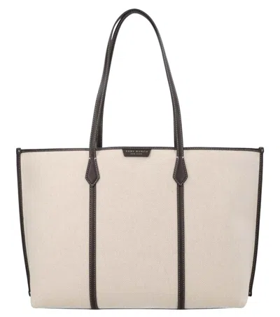 Tory Burch Natural Perry Large Tote In Red